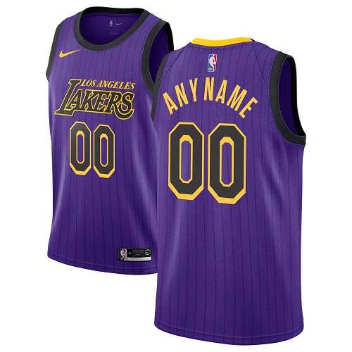 Women%27s Customized Los Angeles Lakers Swingman Purple City Edition Nike NBA Jersey